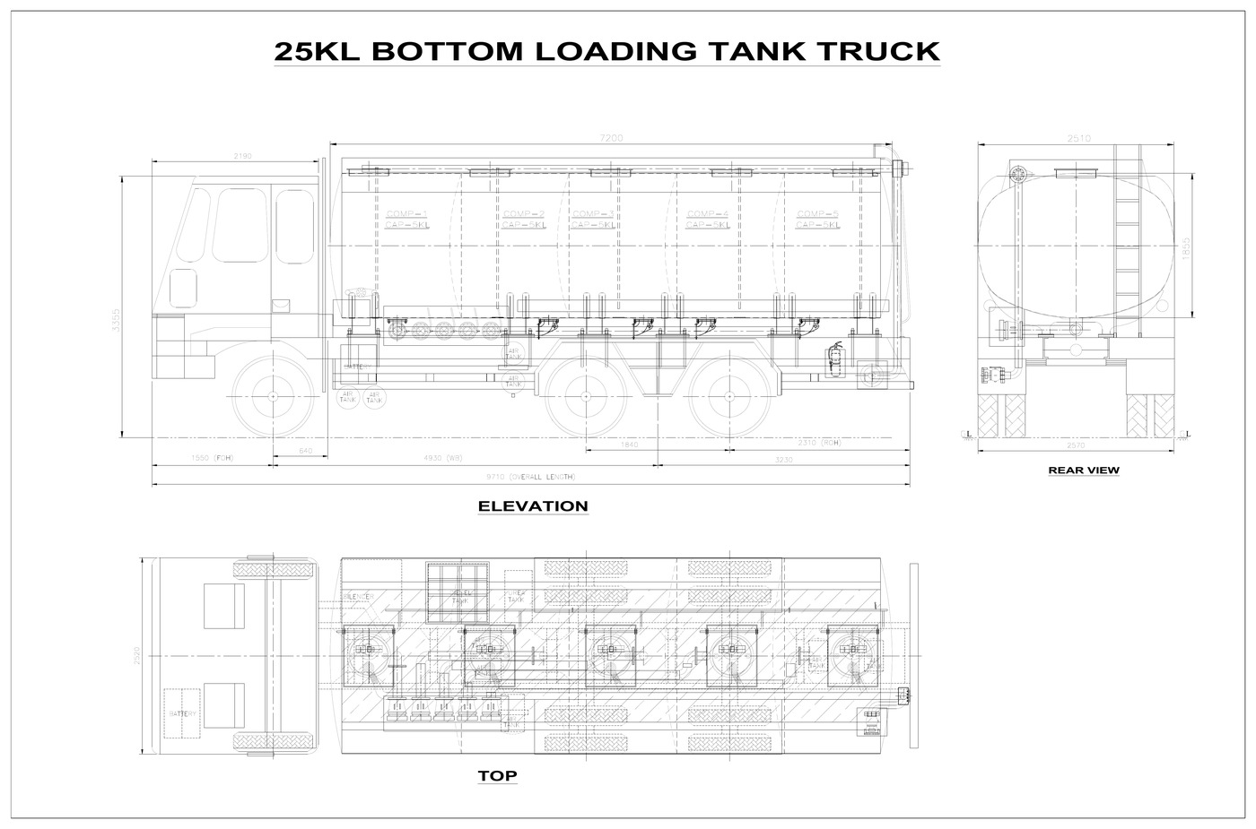 25KL Tank Truck CAD