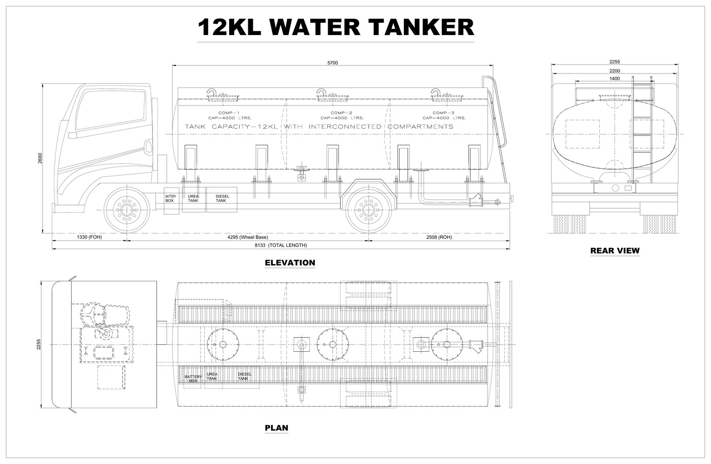 Water Tanker CAD